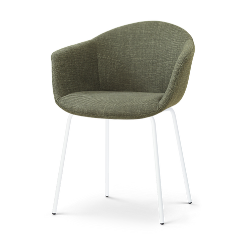 Nolon Nora-Otis eetkamerstoel forestgroen - wit onderstel - vtwonen shop