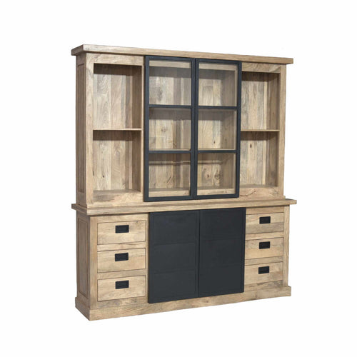 Starfurn Vitrinekast Noa - Naturel Hout - 200x45x220cm