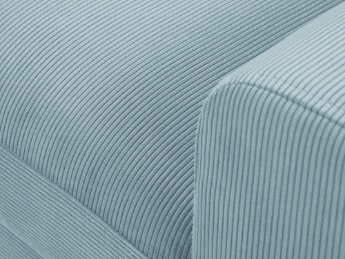 Cosmopolitan Design Uitklapbare hoekbank links met opbergdoos Kyoto 4-zits, ribfluwelen, lichtblauw - 145x241x88cm