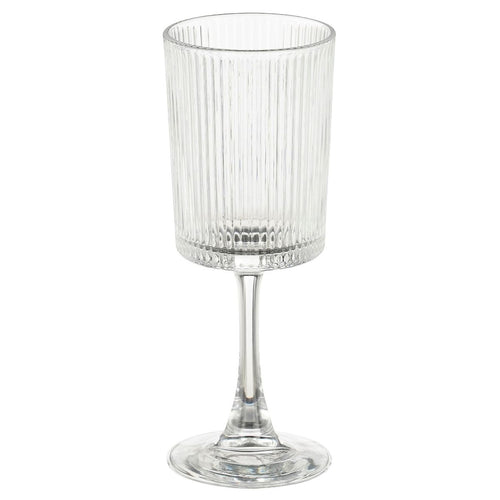 Mica Decorations Grigio Wijnglas - Transparant Wijnglas met Ribbelstructuur - Wijnglas van Glas voor Wijn, Water of Feestelijke Dranken - H19 x Ø7 cm