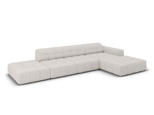 Cosmopolitan Design rechter hoekbank Chicago 5-zits, chenille lichtgrijs - 167x348x78cm