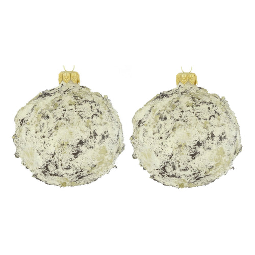 Dagmara kerstbal – glas – set van 2 – met een onregelmatig textuureffect - vtwonen shop