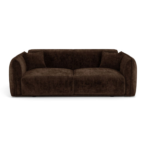 Premium Interiors - Bank LUSH - fluweel met motieven espresso-bruin 205cm