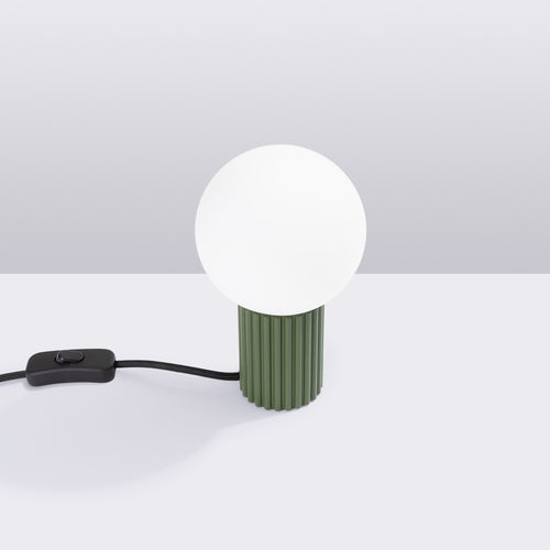 Sollux Lighting Tafellamp HALO olijfgroen - 12x12x19cm