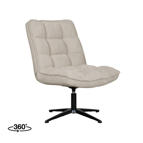 LABEL51 Fauteuil Vince - Beige Stof - Draaibaar