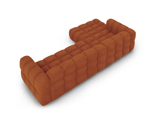 Cosmopolitan Design Modulaire hoekbank links Sky 4-zits, flueel, terracotta - 162x300x70cm