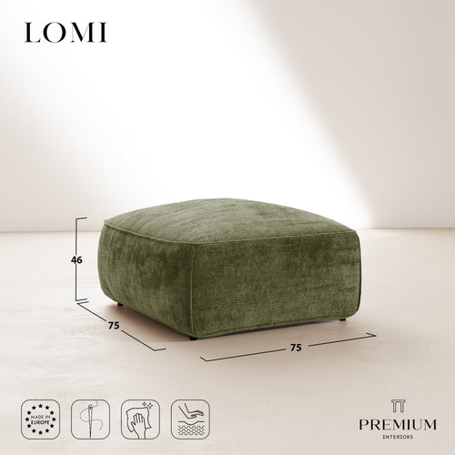 Premium Interiors - Zitzak LOMI - gewaafd fluweel vintage groen 75cm