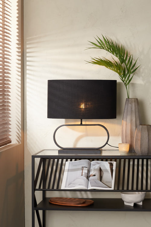 Light & Living lampvoet  - zwart - 47x13x29 cm