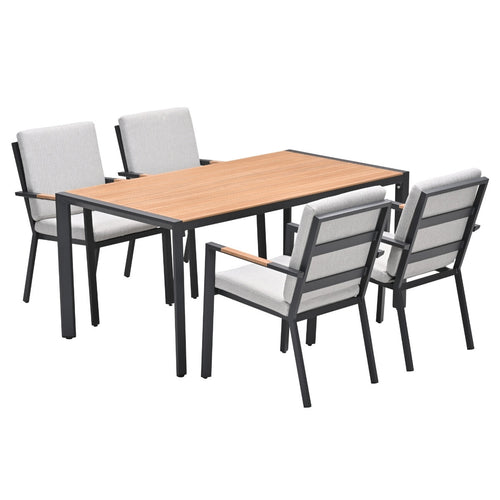 Garden Impressions Tuinset Kasper stapelbaar 5-delig - donker grijs - teak look