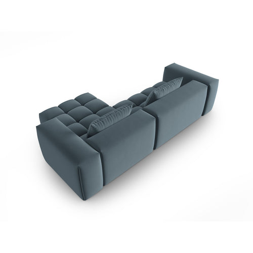 Cosmopolitan Design - Modulaire hoekbank rechts Verona 3-zits, flueel pastelblauw - 145x260x70cm