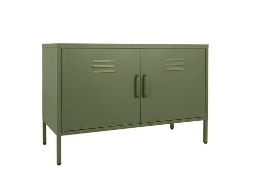 MaximaVida metalen TV lockerkast Finn 100 x 40 x 64 cm olijfgroen - 1 schap - vtwonen shop