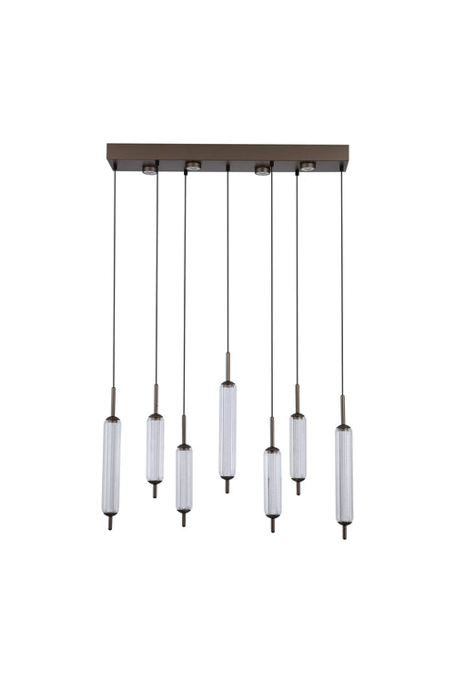Searchlight hanglamp Cattail - 11 lichts - 85  x 150   cm - brons transparant