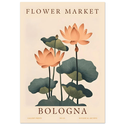 Artfulprints Poster met Lijst Flower market - Bologna   - 70x100 cm - Meerkleurig