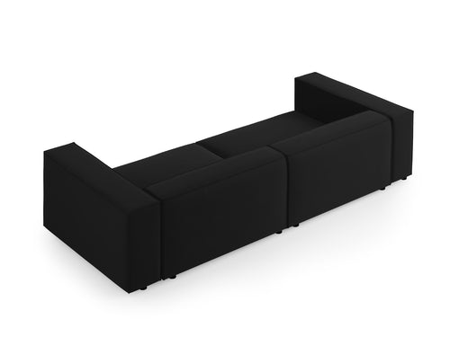 Cosmopolitan Design Bank Arendal 4-zits, flueel, zwart - 102x244x70cm