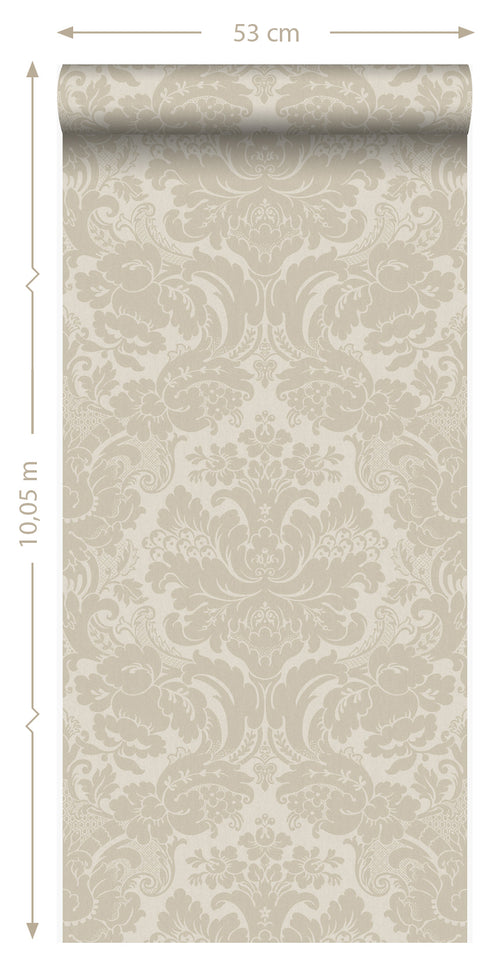 Origin Wallcoverings behang ornamenten donker beige - 53 cm x 10,05 m - 347038 - vtwonen shop