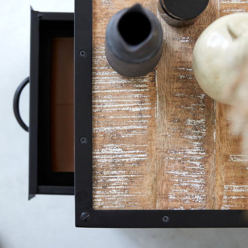 Tikamoon Metalen nachtkastje - Zwart - vtwonen shop