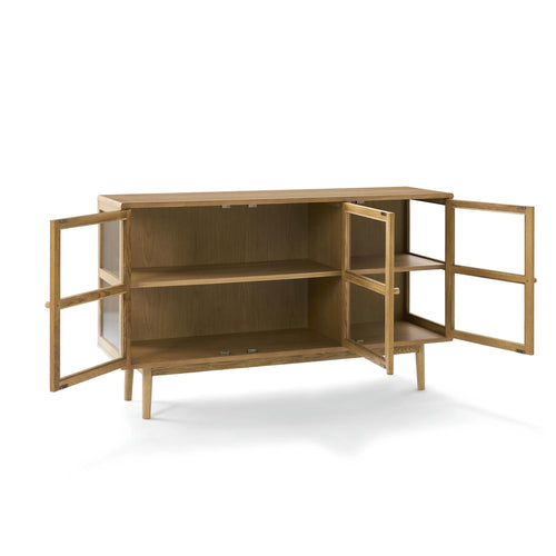 Furnhouse 3-deurs dressoir Svendborg - Natuurlijk eikenhout - MDF, Eikenfineer - 40x137x80