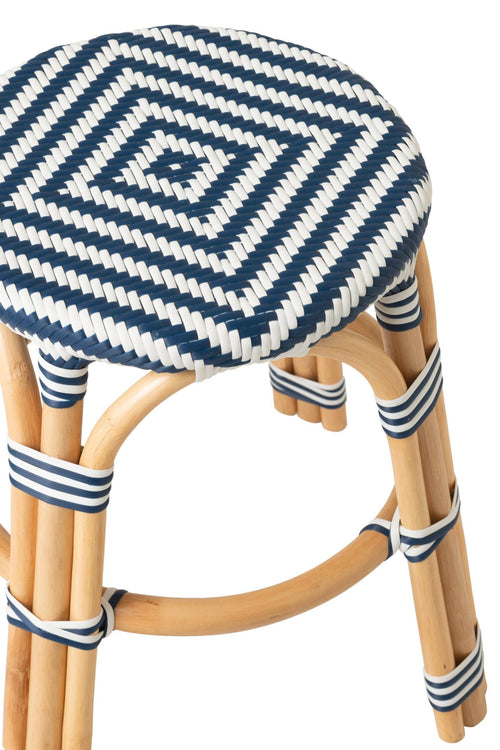 J-Line kruk Geo - riet - blauw/wit - 2 stuks