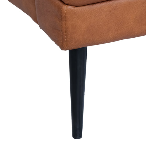 Furnhouse chaise longue bank rechts Soul - Cognacbruin - Leer - 155x233x88