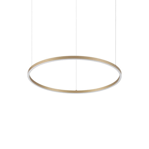 Ideal Lux ORACLE SLIM 70 cm niet-dimbare ronde LED-pendellamp met geïntegreerde LED-verlichting, 3000K, messing, 4350lm