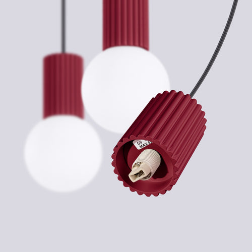 Sollux Lighting Hanglamp HALO 3L bordeaux - 40x6x120cm