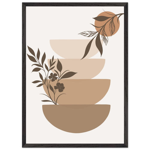 Artfulprints Poster met Lijst Boho – Botanical stack   - 50x70 cm - Bruin