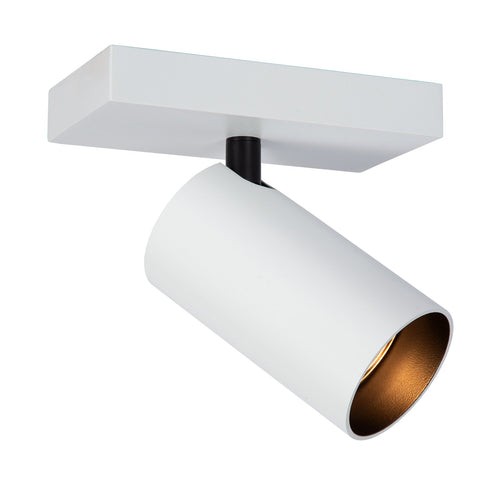Atmooz plafondlamp Era 1 - wit - zwart binnenin - 15 x 10 x H 12 cm - GU10