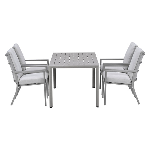 Garden Impressions Tuinset Senja 5-delig taupe - Kasper tuintafel 160x90 cm