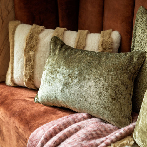 ELLIE - kussenhoes 30x50 cm - imitatiebont - Irish Cream - beige