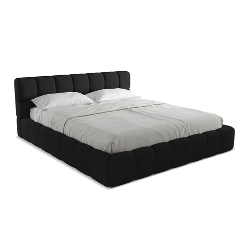 LaMiaSofa Bed met opbergruimte Roma - chenille stof - zwart - 200x228x82
