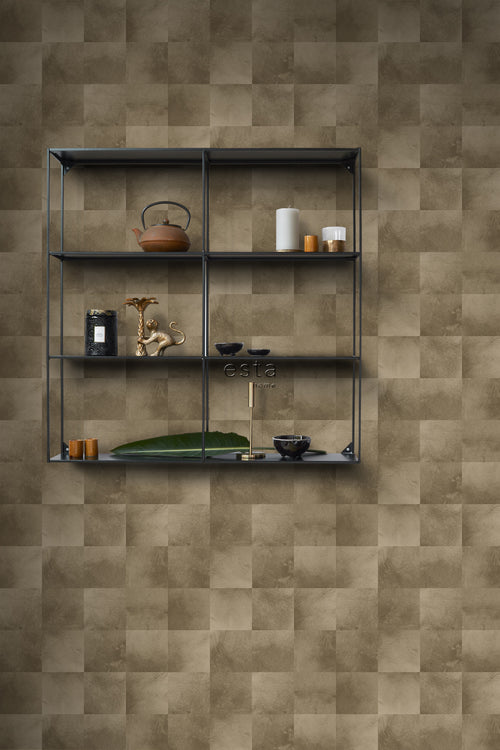 ESTAhome behang dierenhuid donker beige - 53 cm x 10.05 m - 139182