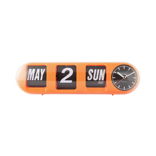 Karlsson wandklok Tube Flip - oranje - 38x10x13.5cm