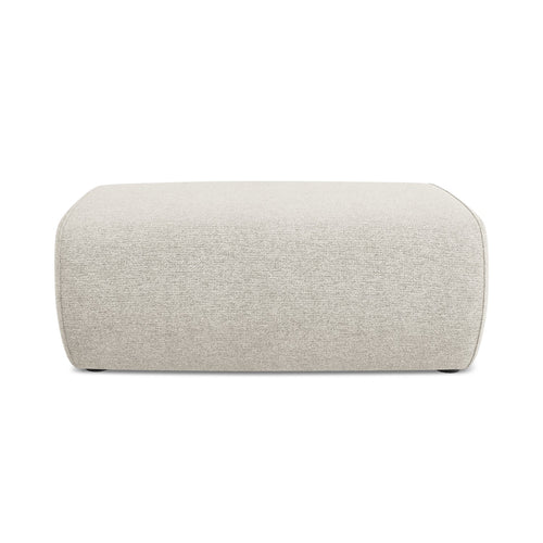 LaMiaSofa Poef Palermo - chenille stof - zilver - 100x70x39