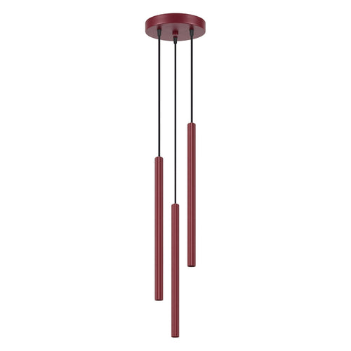 Sollux Lighting Hanglamp ARCHE 3P bordeaux - 20x20x120cm