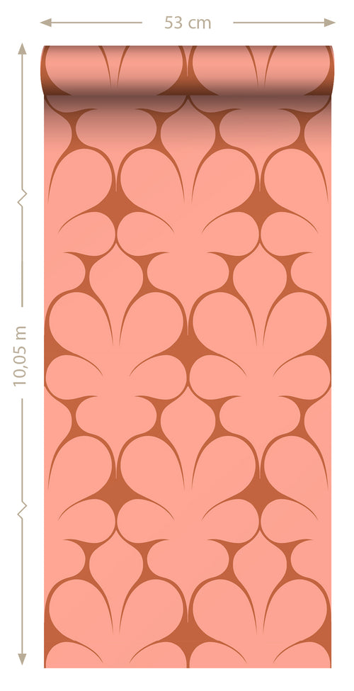 ESTAhome behang retro ornamenten terracotta - 50 x 900 cm - 131561 - vtwonen shop