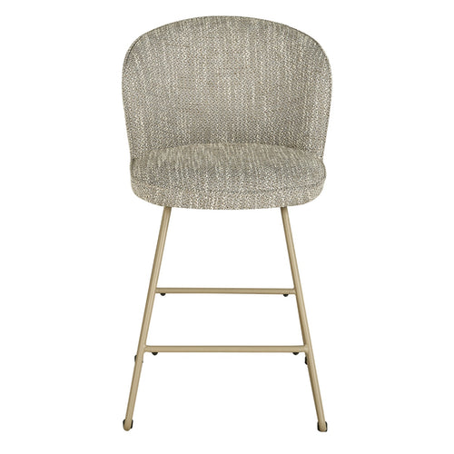 Giga Meubel Barstoel Teske Taupe – Stof en Metaal – Zithoogte 67 cm - Set van 2