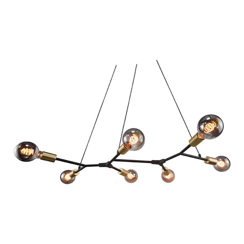 Nordlux Josefine Hanglamp - 7-lichts E27 - Zwart/Messing - vtwonen shop