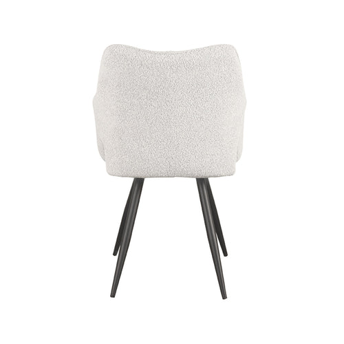 LABEL51 Eetkamerstoel Noud - Wit Bouclé - Zithoogte 49,5cm