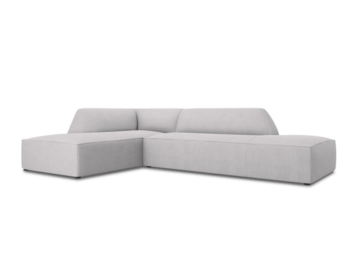 Micadoni linker hoekbank Ruby 4-zits, structurele stof, lichtgrijs - 180x273x69cm