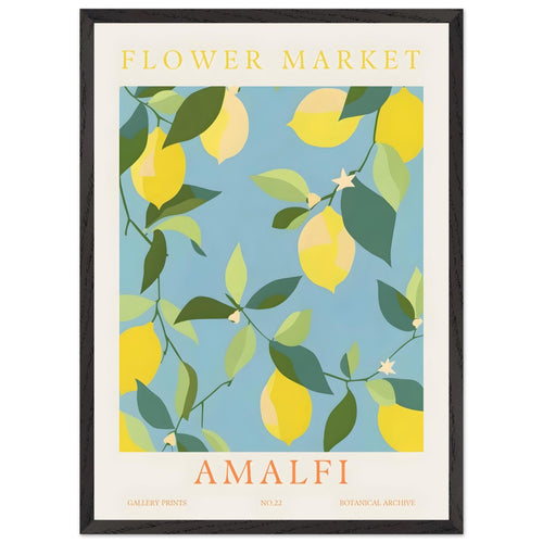 Artfulprints Poster met Lijst Flower market - Amalfi   - 50x70 cm - Meerkleurig