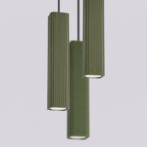Sollux Lighting Hanglamp RAYO 3P olijfgroen - 20x20x108cm