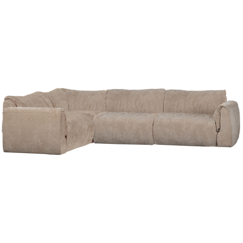 WOOOD hoekbank links Baggy - 3D Chenille - Zand - 81x301x210 - vtwonen shop