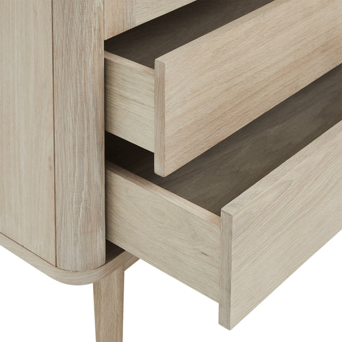 Furnhouse vitrinekast Nyborg - Witte olie - MDF, Eikenfineer, Glas - 45x100x190