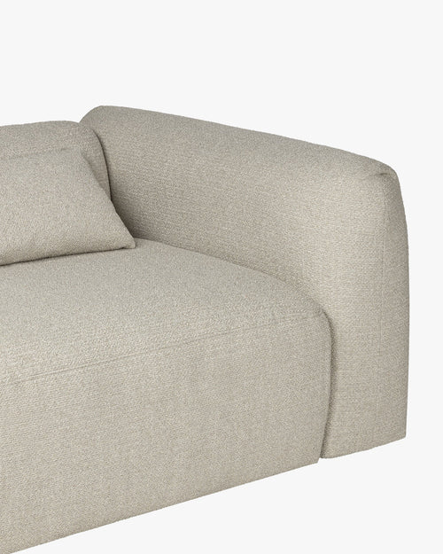 noo.ma Yaro 3-zits hoekbank - Desert Beige Bouclé, zachte zit, 263x169,5x69 cm