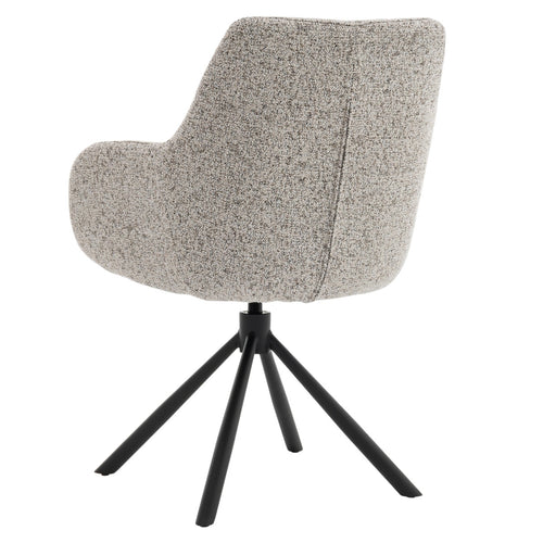 DÉJA Living Eetkamerstoel Noé - Beige/Zwart - Draaibaar - Set van 2
