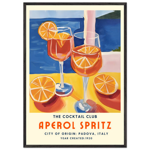 Artfulprints Poster met Lijst Aperol Spritz - The cocktail club I   - 70x100 cm - Meerkleurig