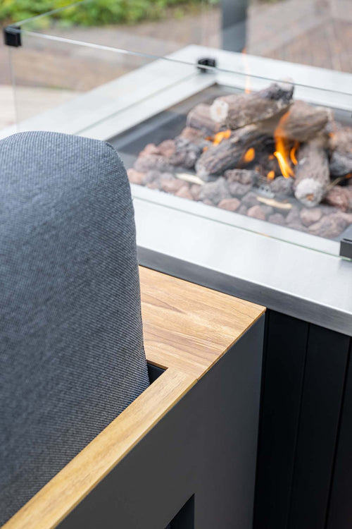 Cozy Living vuurhaard Faro - aluminium - carbon black - 80x80 cm-50 Mb