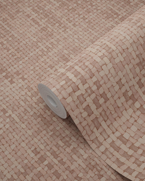 Origin Wallcoverings behang geweven linnenstructuur terracotta roze - 50 x 900 cm - 348054 - vtwonen shop