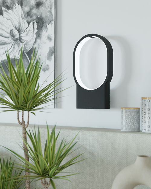 EGLO wandlamp Codriales - led - 32 cm - zwart/wit