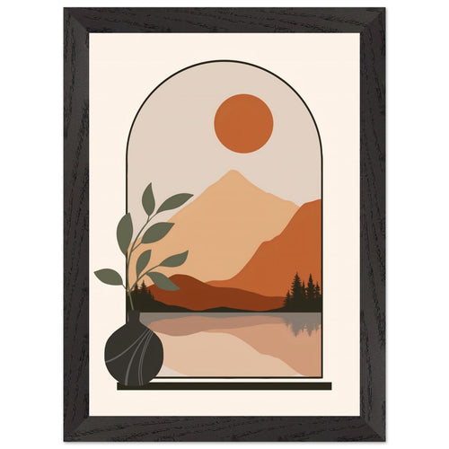 Artfulprints Poster met Lijst Boho – Arched landscape   - A4 21x29.7 cm - Meerkleurig